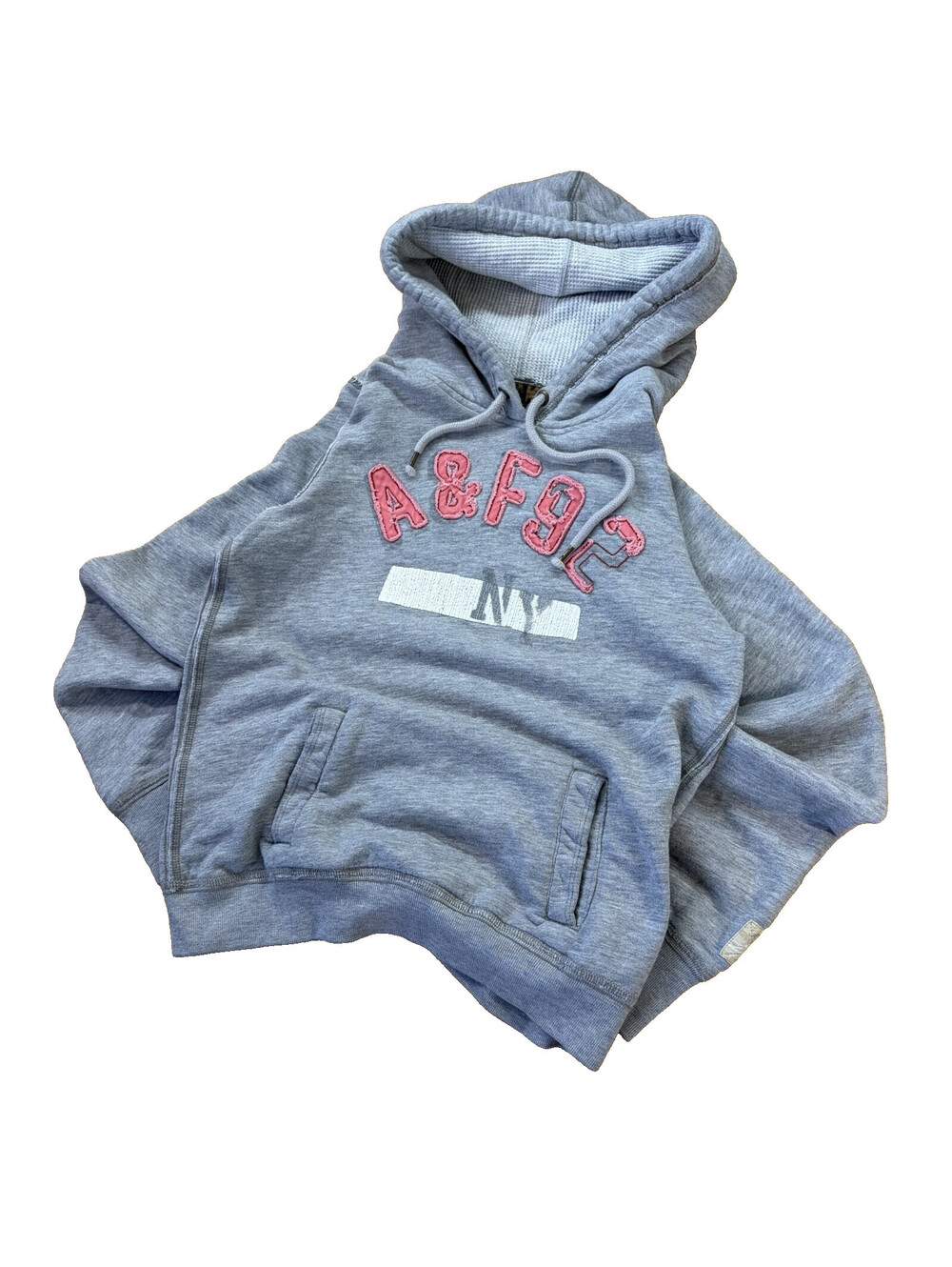 Abercrombie Fitch Gray A&F 92 NY Graphic Hoodie Sweatshirt Women's Medium